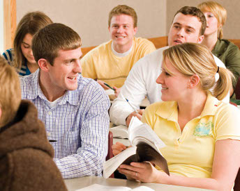 Mormon youth in a church seminary class