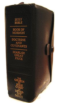 Image of a Mormon Quadruple Combination Scripture