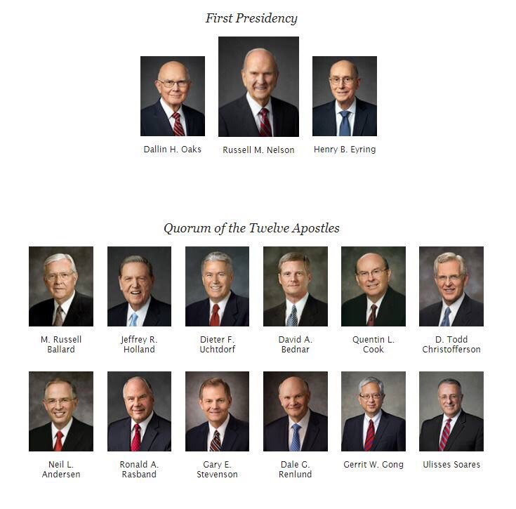 Mormon Leaders Quorum of the Twelve Apostles