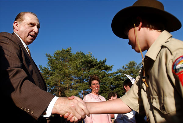 Mormon Scouts with Pres Monson