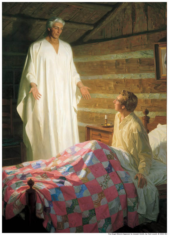 Angel Moroni and Joseph Smith mormon