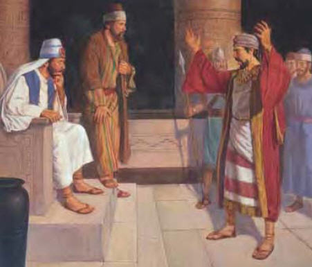 Alma Confronts Korihor in Book of Mormon