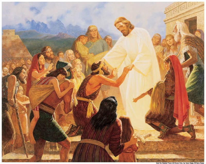 Jesus Heal Nephites in America Mormon
