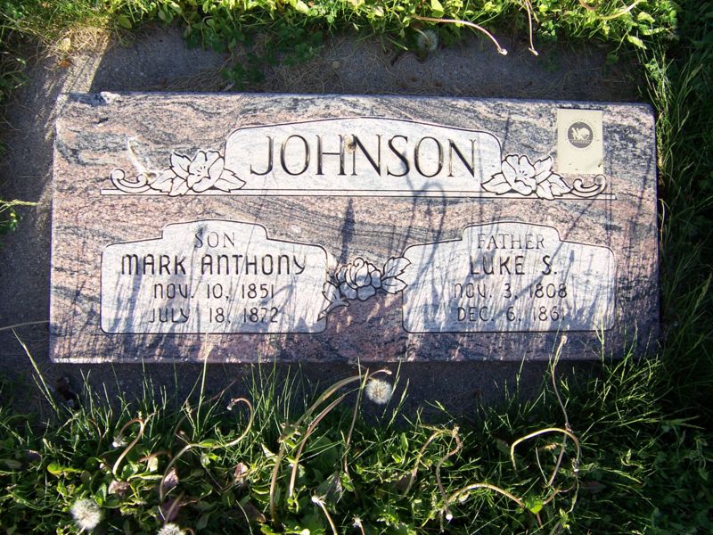 Grave marker of Luke S. Johnson