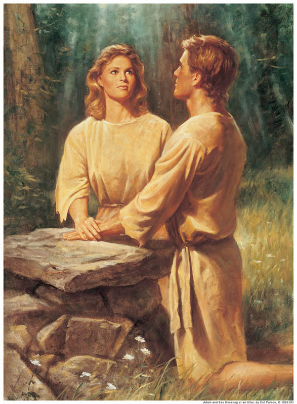 Adam and Eve on Altar Mormon