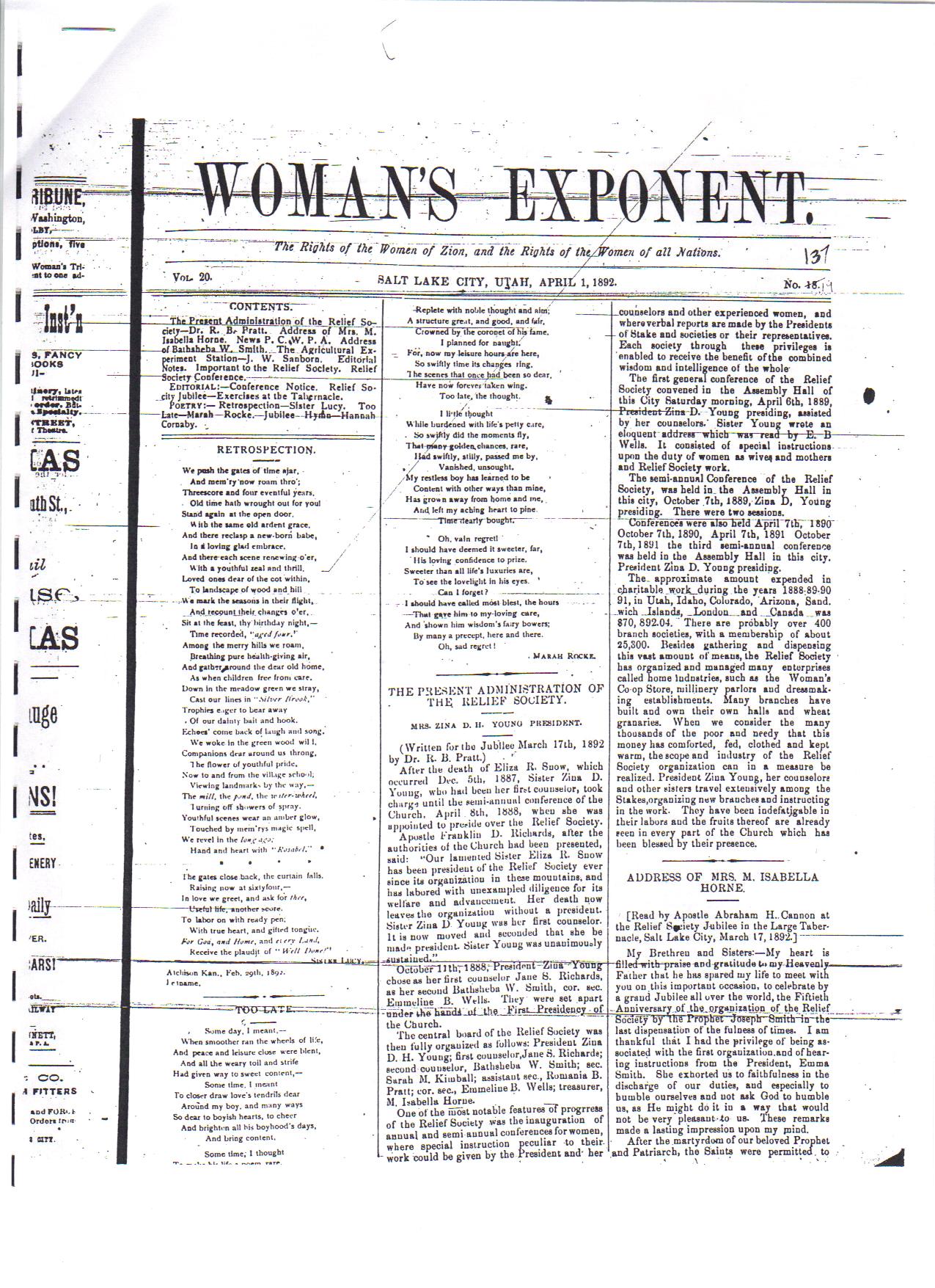Mormon women's newspaper