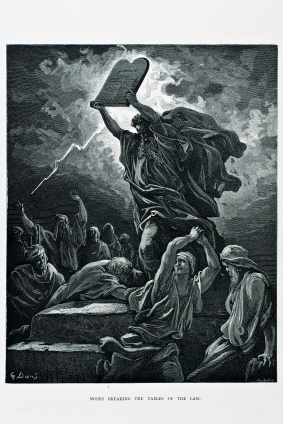 Moses and stone tablet Mormon